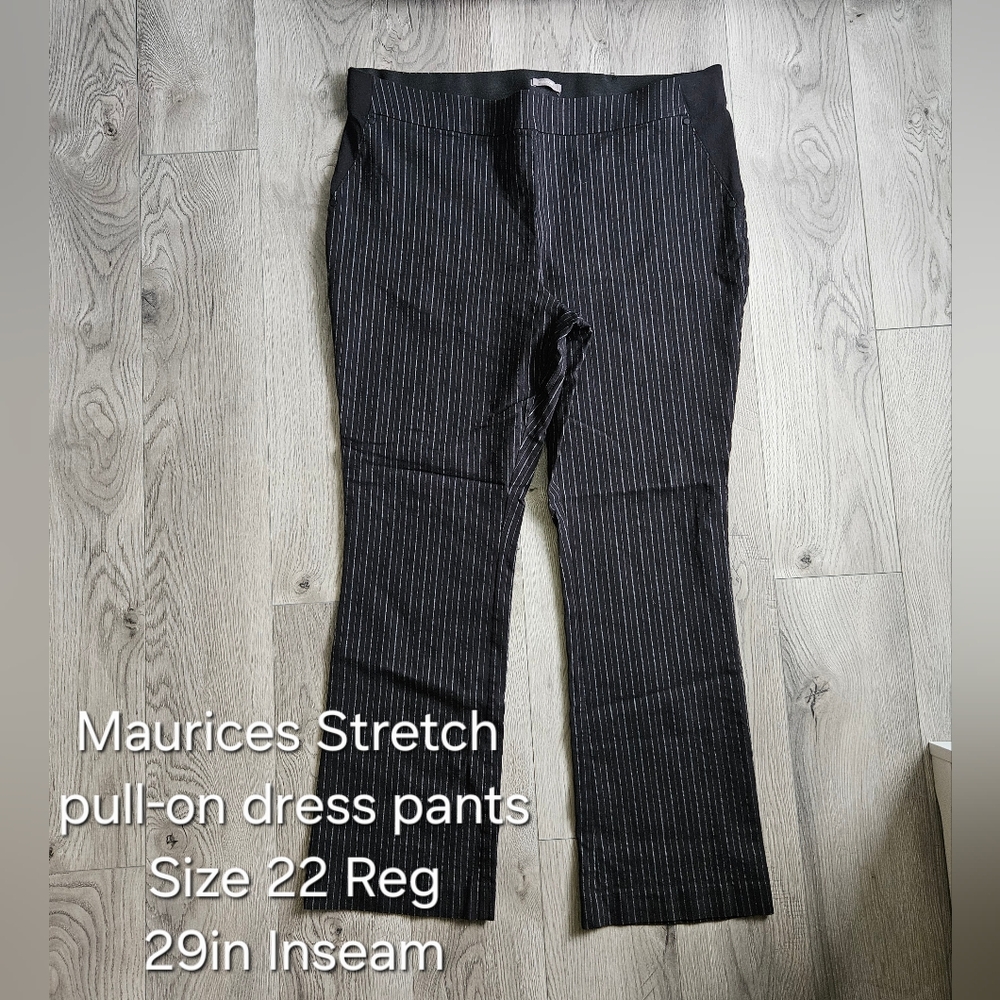 Maurices Black Pinstripe Stretch Dress Pants